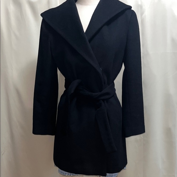 Calvin Klein Wool Black Mid Coat - Picture 1 of 6